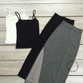 SET ÁO 2 DÂY CHÂN VÁY XẺ TÀ