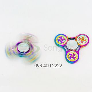 Con quay chong chóng 3 cánh 7 màu - Rainbow Pinwheel Spinner - Fidget Spinner