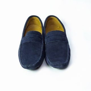 Giày lười da lộn Santomoni màu xanh tím than ST-041