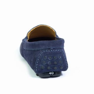 Giày lười da lộn Santomoni màu xanh tím than ST-041