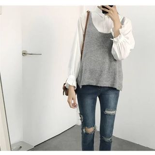 Áo len dệt 2 dây