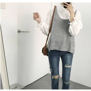 Áo len dệt 2 dây