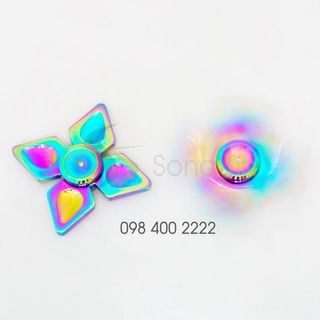Con quay 4 cánh 7 màu - Rainbow Quad-wing Spinner - Fidget Spinner