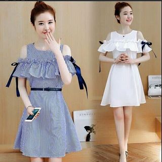 đầm xòe phối nơ tay