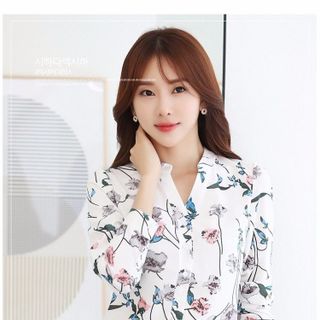 áo nữ - áo sơ mi cổ trụ