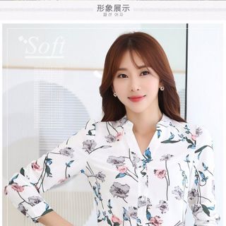 áo nữ - áo sơ mi cổ trụ