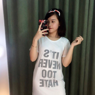 Đầm suông phối lưới