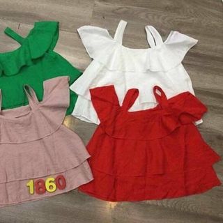 Bộ rớt vai bé gái size đại chất liệu