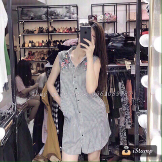 đầm sọc thêu