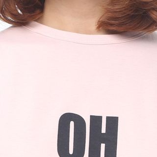 Đầm thun nữ oversize form dài màu hồng