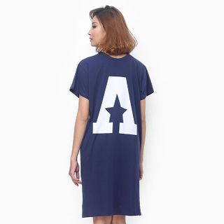 Đầm thun nữ oversize form dài họa tiết ngôi sao