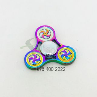 Con quay chong chóng 3 cánh 7 màu - Rainbow Pinwheel Spinner - Fidget Spinner