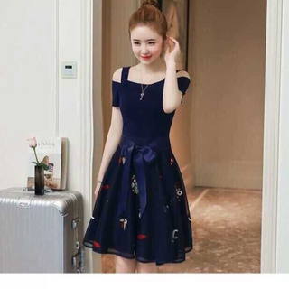 Đầm xoè thêu hoa