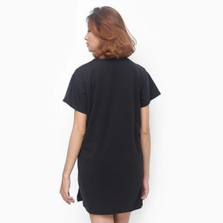 Đầm thun nữ oversize form dài màu đen
