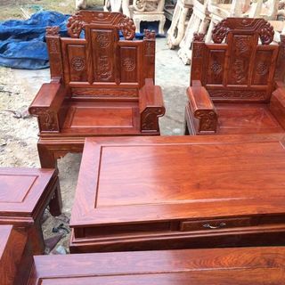 Bộ Hộp Âu Á Gỗ Hương Vân Chương Voi Đoản 2m4