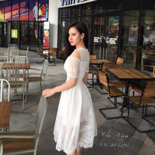 đâm váy phối lưới
