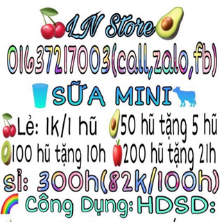 sữa mini hàng không 15ml