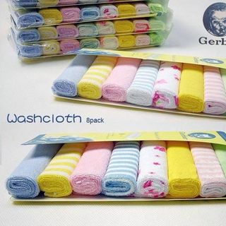 Khăn mặt GERBER cho bé sơ sinh set 8