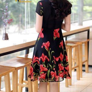 Đầm xòe bướm voan