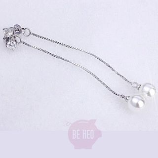 Bông tai dài Ngọc trai đá pha lê 2 trong 1 BH507
