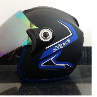 Mũ Bảo Hiểm Moto Napoli tem 46 trắng