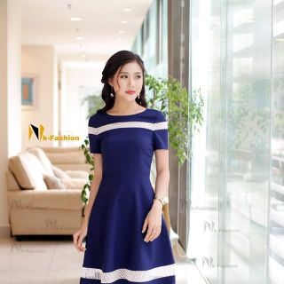 Đầm xòe phối ren lỗ