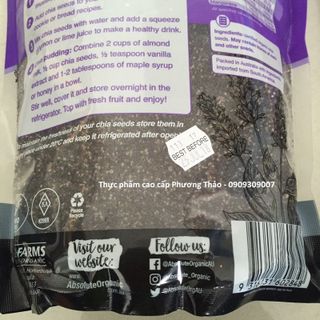 Chia Absolute Organic 1kg Tem tím - Úc