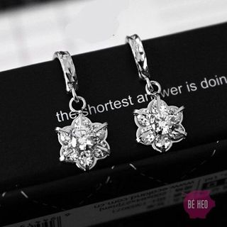 Bông tai inox hoa pha lê tòng ten Bh640