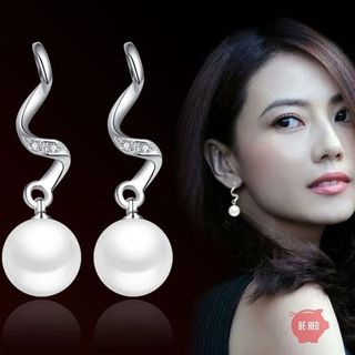 Bông tai ngọc trai lượn sóng thời trang sang trọng BH559