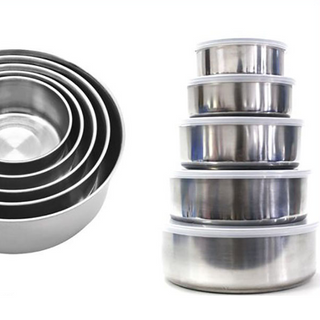 Bộ Thố Inox 5 Cái Có Nắp Đậy Tiện Dụng