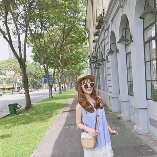 100k cho e đầm sơmi phối chân ren