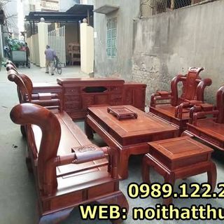 Bộ Tần Thủy Hoàng Cột 12 Gỗ Hương Vân