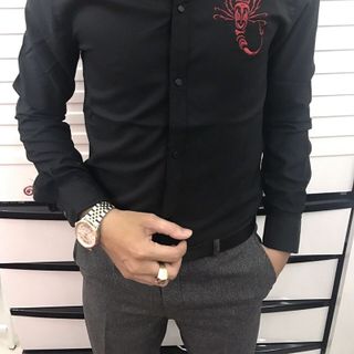 Sơ mi nam thêu bọ cạp hình