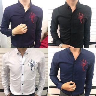 Sơ mi nam thêu bọ cạp hình