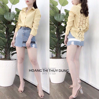 áo sơ mi phối ren
