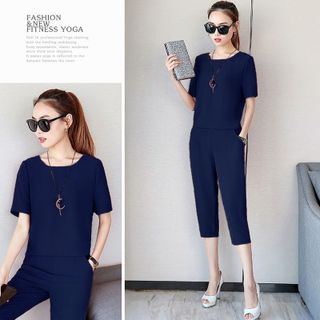 Set bộ lửng hồng cổ tròn thời trang có size XXXL