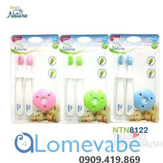 Set bàn chải Next To Nature Infant Training Toothbrush cho trẻ sơ sinh giá sỉ