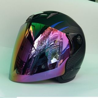Mũ Bảo Hiểm Moto Đen Phối Xanh dương
