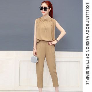 Set bộ lửng da cổ yếm phối dây kéo