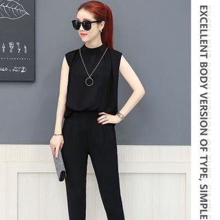 Set bộ lửng da cổ yếm phối dây kéo