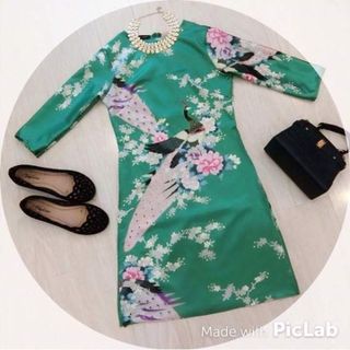 sỉ buôn áo dài cách tân nữ lụa chim công phượng giá tại nhà may