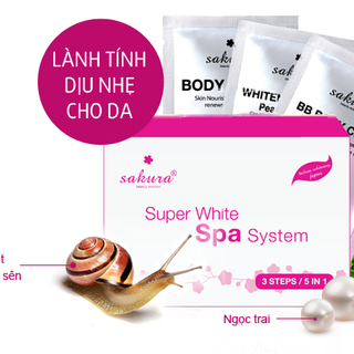 BỘ KEM TẮM TRẮNG SAKURA SUPER WHITE SPA SYSTEM