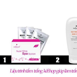 BỘ KEM TẮM TRẮNG SAKURA SUPER WHITE SPA SYSTEM