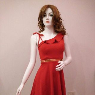 đầm body cột dây nơ môt bên vai phói gen lai