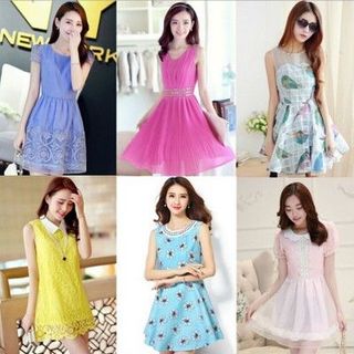 Đầm nữ ngắn tay thời trang kiểu dáng xinh xắn mẫu xuân hè mới Mã sản phẩm 11062832