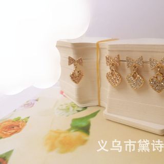Khuyên tai nữ mẫu mới hình nơ gắn trái tim xinh xắn phong cách Âu Mỹ Mã sản phẩm 1053737
