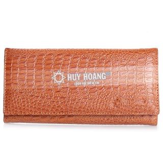 HT3101 - Ví nữ da vân cá sấu Huy Hoàng 2 gấp màu da