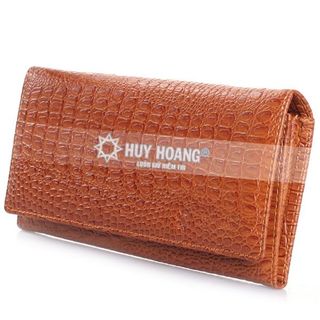 HT3101 - Ví nữ da vân cá sấu Huy Hoàng 2 gấp màu da