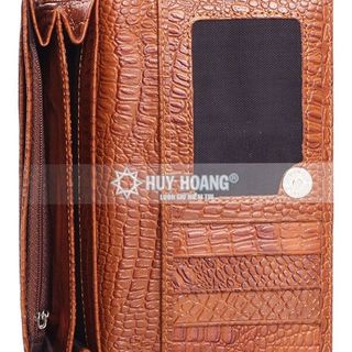 HT3101 - Ví nữ da vân cá sấu Huy Hoàng 2 gấp màu da