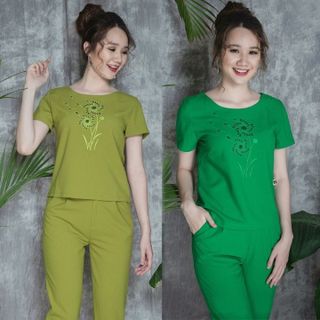 Set bộ thêu Windy xanh bơ thời trang